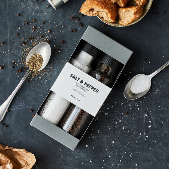 Gift box, French sea salt + pepper, black, 140|335 g|g
