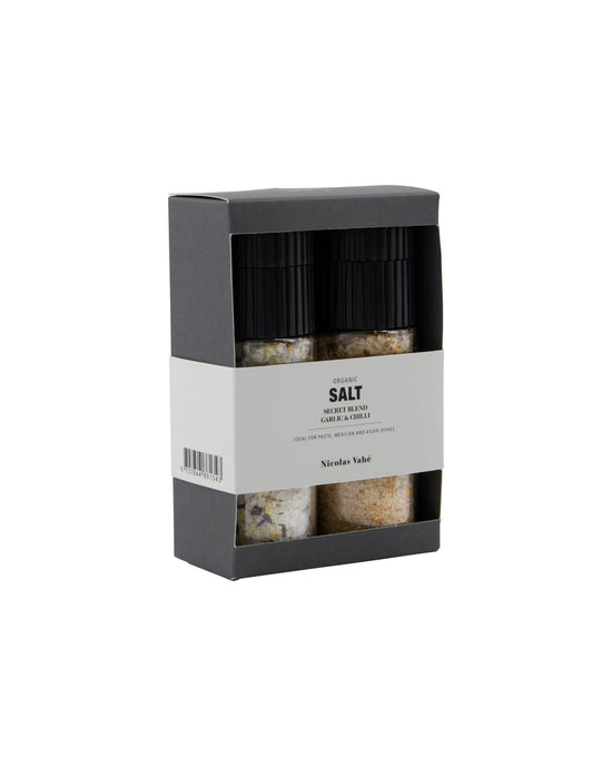 Gaveæske, Nicolas Vahé Organic Secret blend & Salt, Garlic & Chilli