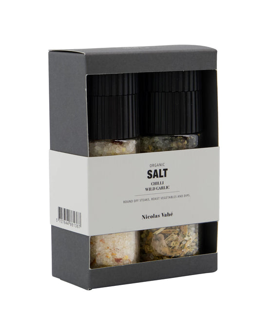 Gaveæske, Nicolas Vahé Organic Chilli salt & Wild garlic