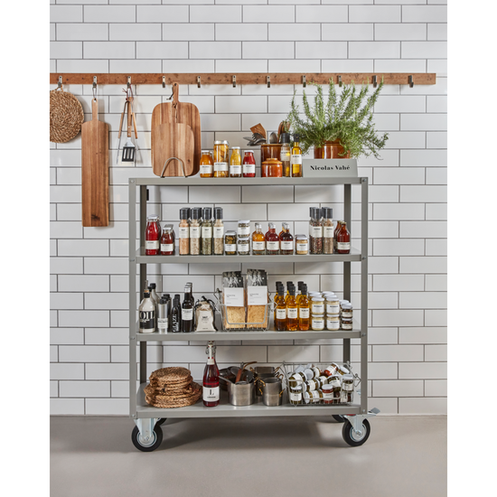 Shelving unit w. 4 wheels, NVTrolley, Grey