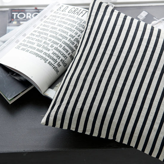 Cushion cover, HDHDStripe, Black, Grey