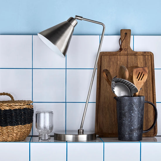 Bordlampe, HDGame, Børstet sølvfinish