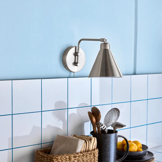 Væglampe, HDGame, Børstet sølvfinish