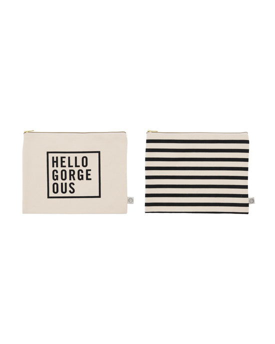 Clutch, HDCanva, Black, Off-white