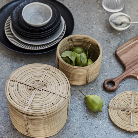 Kurv med låg, HDRound, Natural