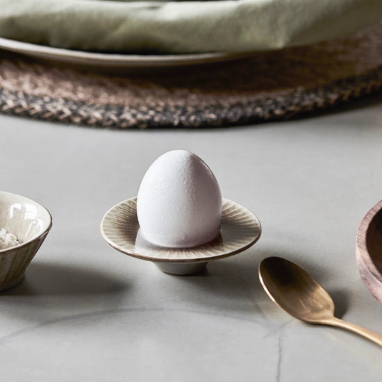 Eierbecher, HDPleat, Grau/braun
