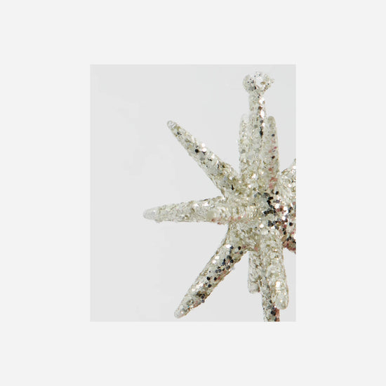 Julepynt, HDSpike, Sølv m. glimmer