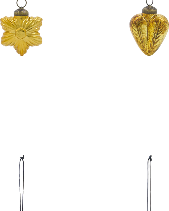 Christmas ornament, HDHeart and Star, Golden