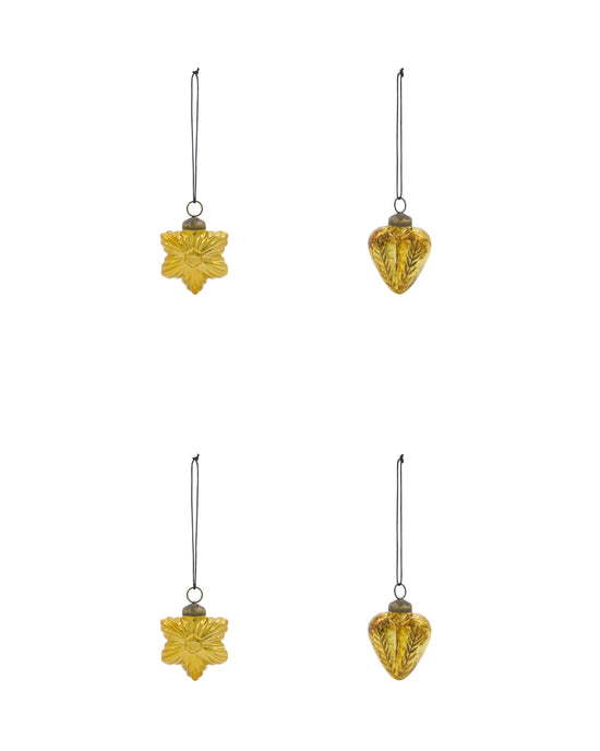 Christmas ornament, HDHeart and Star, Golden
