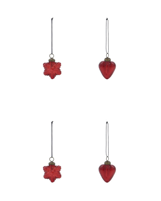 Christmas ornament, HDHeart and Star, Red