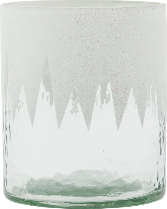 Tealight holder, HDGlitt, Clear, White, Glitter