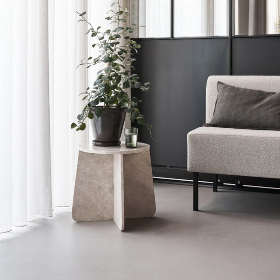 Side table, HDMarb, Beige