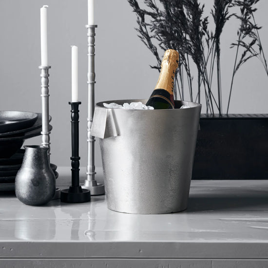 Weinkühler, Buck, Gebürstetes Silber