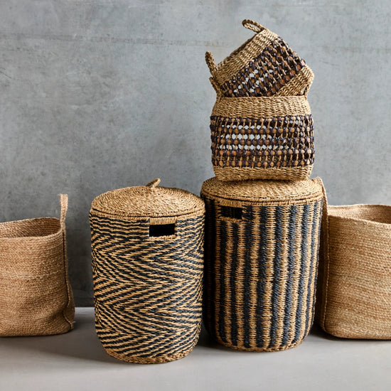 Laundry baskets, HDCesto, Nature, Black