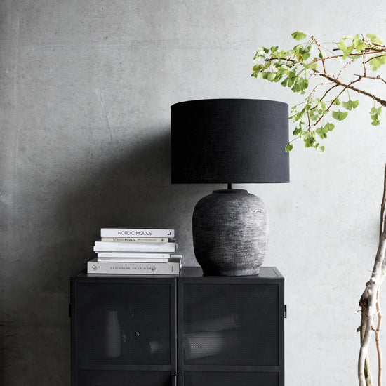 Bordlampe inkl. lampeskærm, HDTahi, Sort