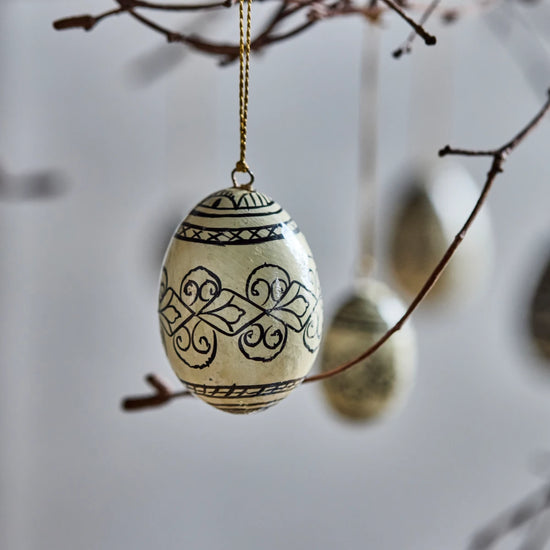 Easter ornaments, HDDeco, Black, Off-white