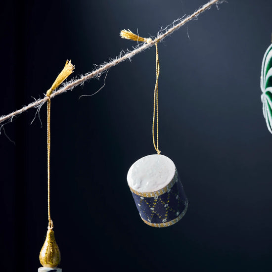 Christmas ornament, HDDrum, Dark blue, Green, Beige