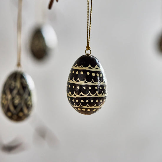 Easter ornaments, HDDeco, Black, Off-white