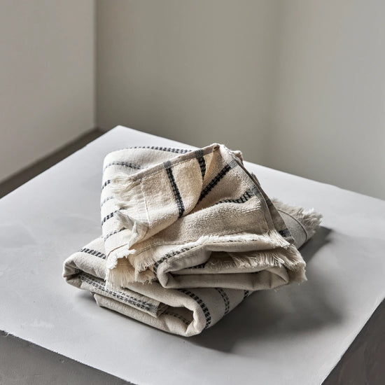 Handtuch, MKTrue, Off-White;Schwarz