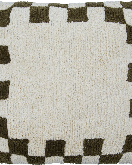 Cushion cover, HDChess, Green, Off-white