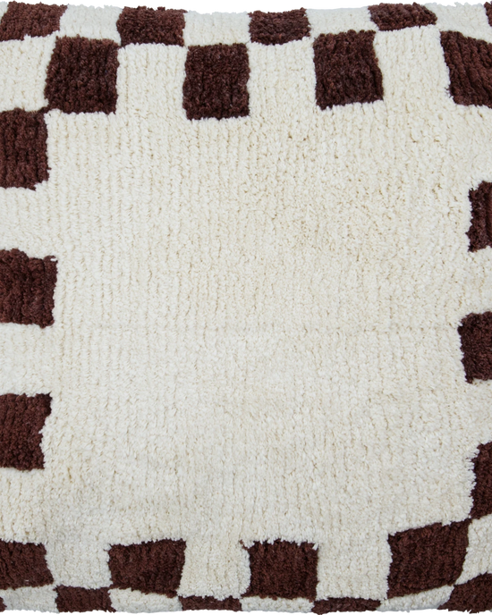 Cushion cover, HDChess, Brown, Off-white