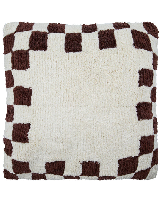 Cushion cover, HDChess, Brown, Off-white