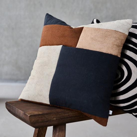 Cushion cover, HDPatch, Black, Sand, Brown
