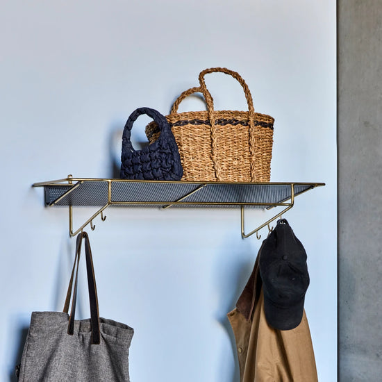 Shelf, HDWally, Antique brass finish, Black