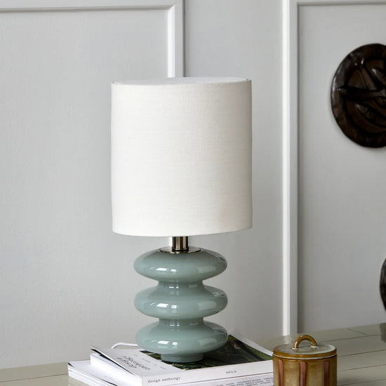 Bordlampe, HDStep, S, Lyseblå;Råhvid