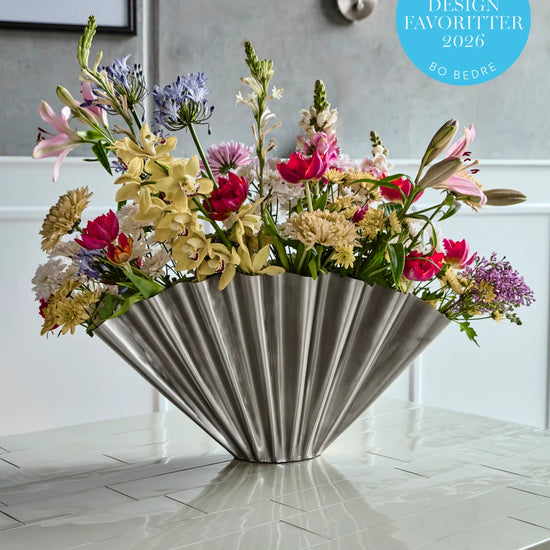 Vase, HDFlood, Gebürstetes Silber-Finish