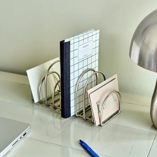 Organiser, HDPampi, Brushed silver finish