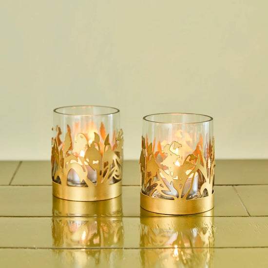 Tealight holder, HDLily, Antique brass finish