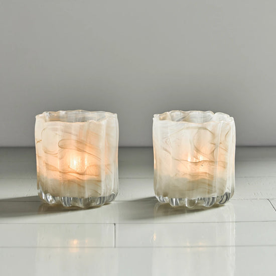 Tealight holder, HDCurl, Beige