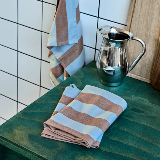 Geschirrhandtücher, HDCook, Hellblau, Braun