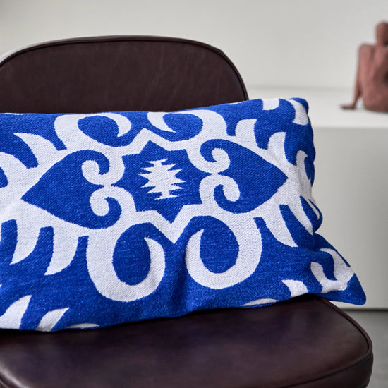 Cushion cover, HDAmici, Blue, Off-white