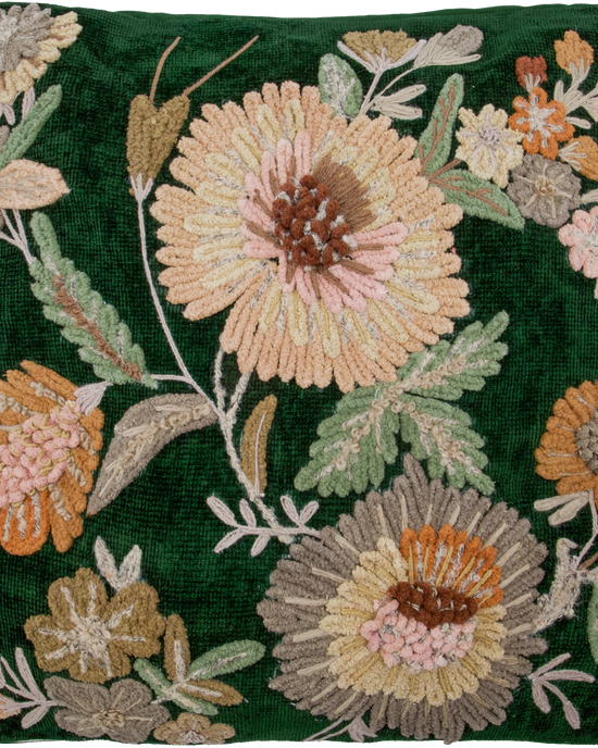 Cushion cover, HDBota, Green, Rose