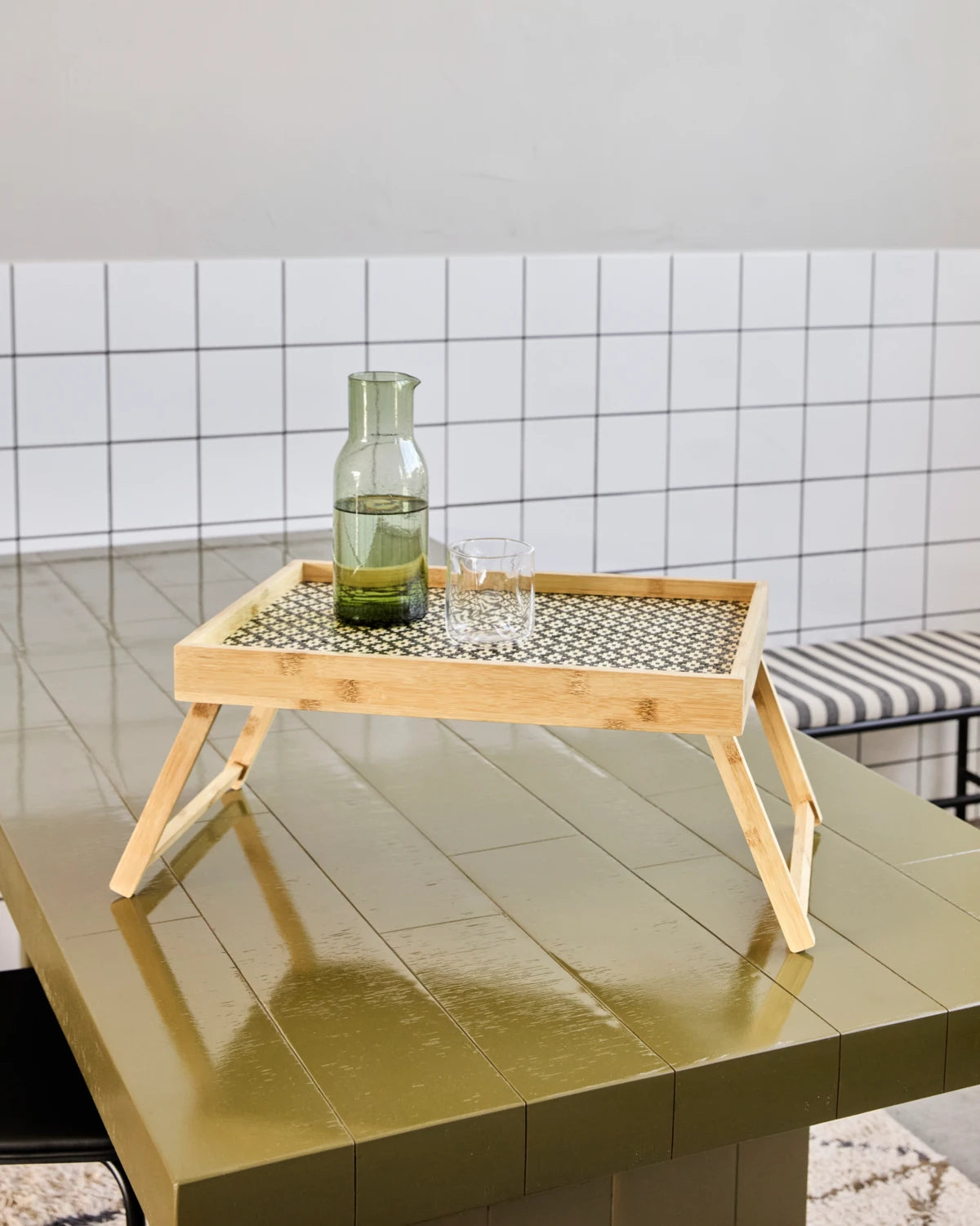 Tablett-Tisch, HDTray, Schwarz, Natur –