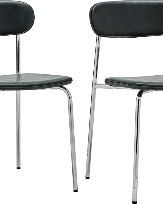 Chair, HDPova, Chrome, Dark green