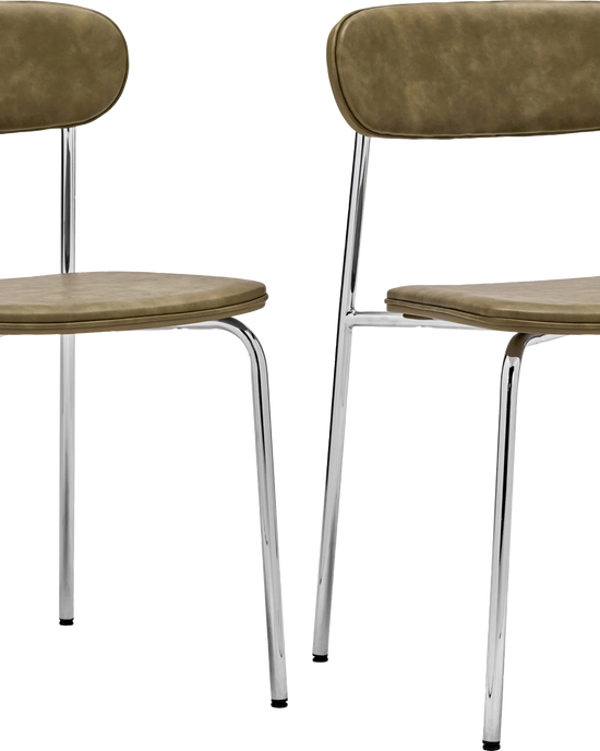 Chair, HDPova, Chrome, Khaki