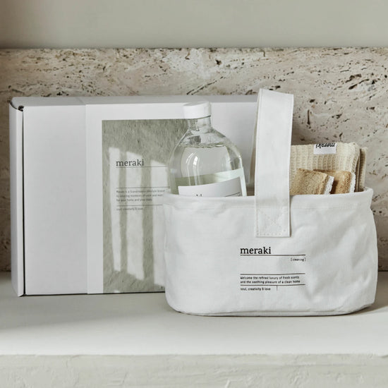 Gift box, basket + dish cloth, beige + sponge + all-round cleaning, 1000 ml