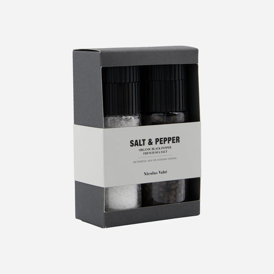 Gift box, French sea salt + pepper, black, organic, 60|120 g|g