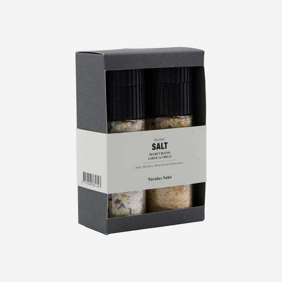 Gift box, Salt the secret blend + garlic & chilli, organic, 115|125 g|g