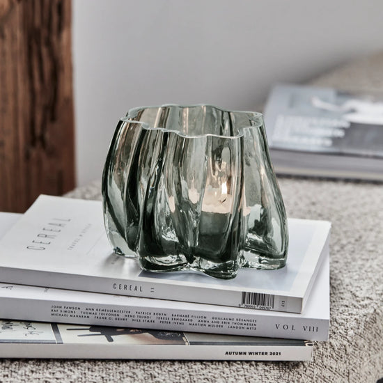 Tealight holder, HDCurva, Smoked grey