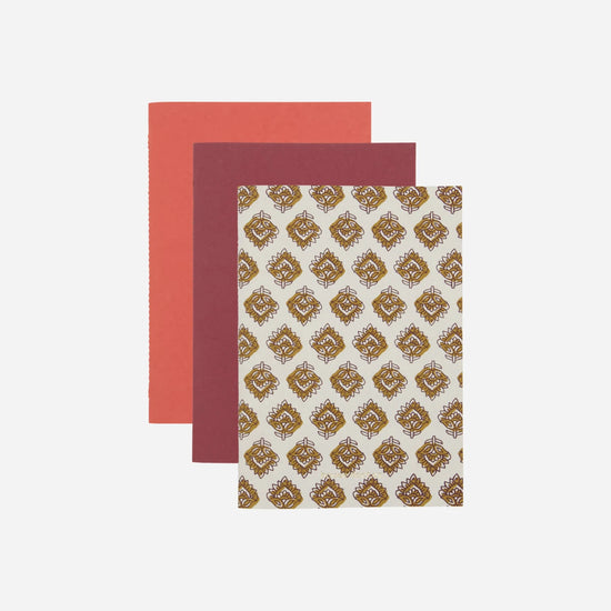 Notesbog, HDWrite, Beige/Burgundy/Orange