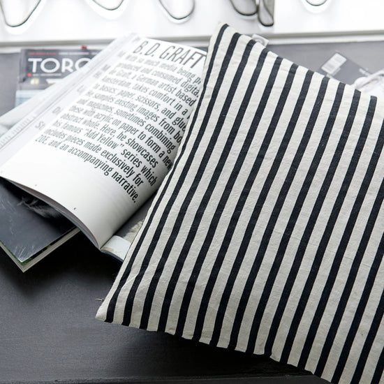 Cushion cover, HDHDStripe, Black;Grey