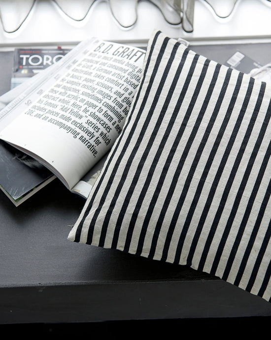 Cushion cover, HDHDStripe, Black, Grey