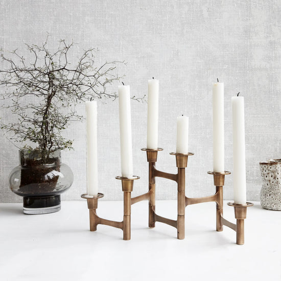 Kerzenständer mit 6 Armen, Move, Messing