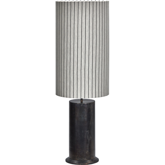 Stehlampe, HDRafi base with HDShade, Antique brown base / Off-white w. black stripes shade