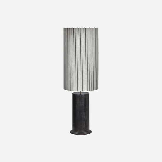 Stehlampe, HDRafi base with HDShade, Antique brown base / Off-white w. black stripes shade