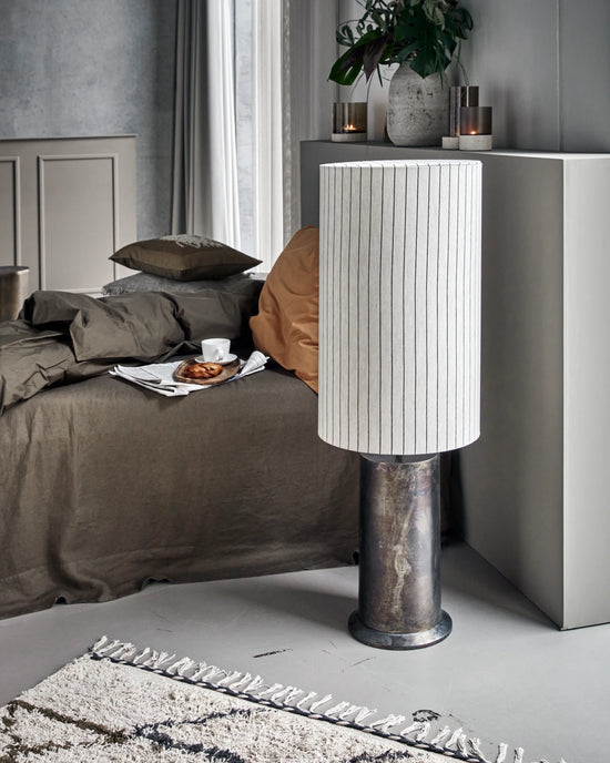 Floor lamp, HDRafi base with HDShade, Antique brown, Off-white, Black